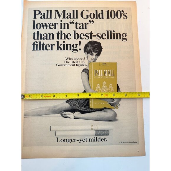 Vintage 1969 Pall Mall Gold Cigarette Tobacco Advertisement Print Ad - Picture 3 of 3